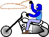 Picture of motorcyclist with lariat!