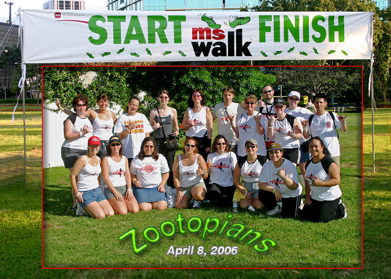 The Zootopians Team at the MS Walk, April 8 2006, Honolulu, Hawaii