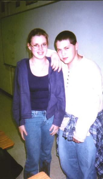 BJ and Christina in Mr. Stover's Geometry class.