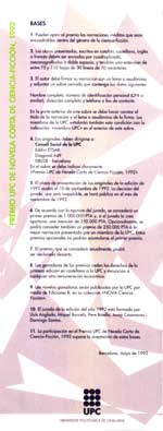 La convocatoria original que lleg� a UBIK en 1992