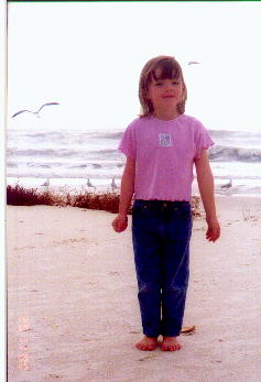 Natalie and the seagulls...
