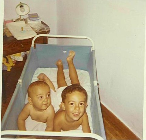 with younger brother Marios