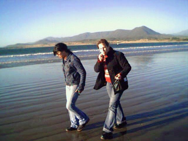 Angela and Maria on the beach.