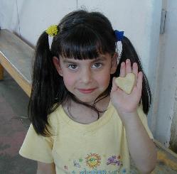 Diana Margarita with her favorite cookie.