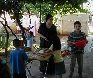 Trying to keep twelve kids on sugar highs in line, with imperfect Spanish.