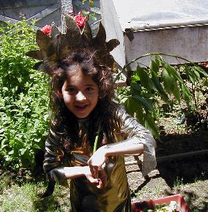 Daniela dressed as the sun for her school play.