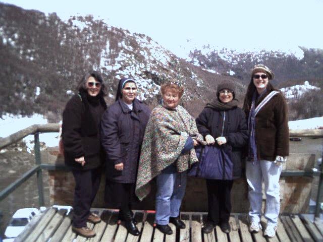 Some of the group on our day trip.  From left: American nun, Chilean nun, French nun, Chilean nun, Not-a-Nun.