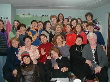 All the house teachers, staff and volunteers with Suzanne and Cecilia.