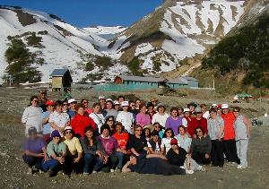 Group shot at the mountain.