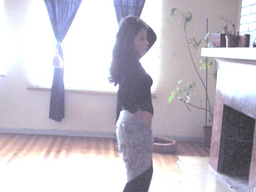 Mar�a Sa�ra, our dance instructor, demonstrates a complicated piece of choreography.