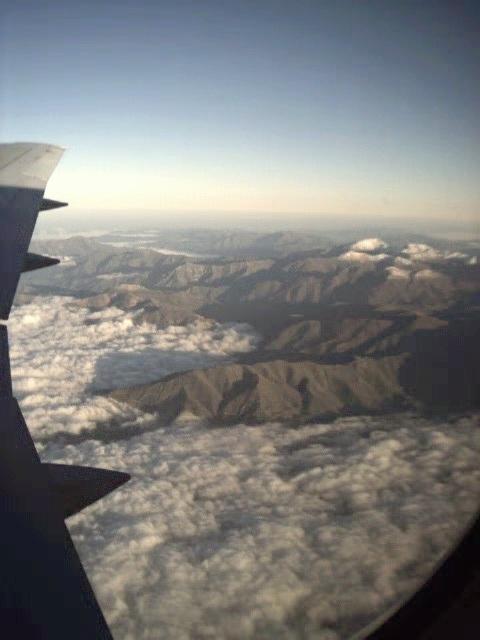 A view of the Andes over Santiago.