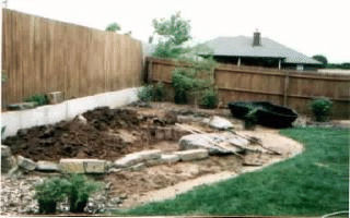 This is where we decided to place our second pond. In the background you can see what is left of the first one.