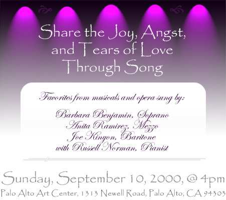The front of my concert announcement, designed by Russ