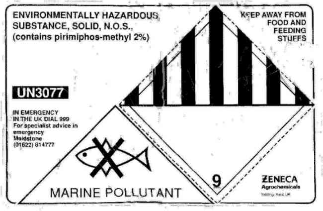  Label on Chemical containers