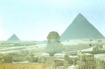 Sphinx & the Great Pyramids. It's now believed that skilled artisans and general paid laborers built the pyramids, not slave labor as was earlier thought. Excavations around the area show a thriving well fed army of workers lived here.