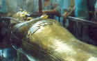 This is a full size sarcophagus and that ain't gold paint.