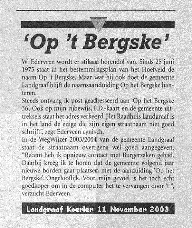 Krant artikel Landgraaf Koerier