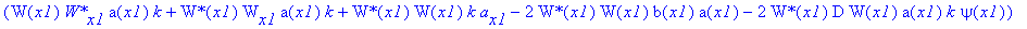 PIECEWISE([1/4*a(x1)^3*Pi*signum(a(x1))*tau(x1)^4*(W(x1)*`W*`[x1]*a(x1)*k+`W*`(x1)*W[x1]*a(x1)*k+`W*`(x1)*W(x1)*k*a[x1]-2*`W*`(x1)*W(x1)*b(x1)*a(x1)-2*`W*`(x1)*D*W(x1)*a(x1)*k*psi(x1))*2^(1/2)*csgn(con...