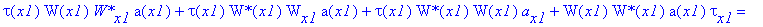 tau(x1)*W(x1)*`W*`[x1]*a(x1)+tau(x1)*`W*`(x1)*W[x1]*a(x1)+tau(x1)*`W*`(x1)*W(x1)*a[x1]+W(x1)*`W*`(x1)*a(x1)*tau[x1] = -a(x1)*tau(x1)*`W*`(x1)*W(x1)*a[x1]