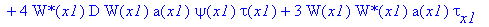 eq19 := tau(x1)*W(x1)*`W*`[x1]*a(x1)+tau(x1)*`W*`(x1)*W[x1]*a(x1)+tau(x1)*`W*`(x1)*W(x1)*a[x1]-2/k*tau(x1)*`W*`(x1)*W(x1)*b(x1)*a(x1)+4*`W*`(x1)*D*W(x1)*a(x1)*psi(x1)*tau(x1)+3*W(x1)*`W*`(x1)*a(x1)*tau...