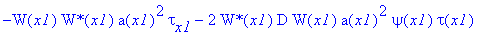 -W(x1)*`W*`(x1)*a(x1)^2*tau[x1]-2*`W*`(x1)*D*W(x1)*a(x1)^2*psi(x1)*tau(x1)