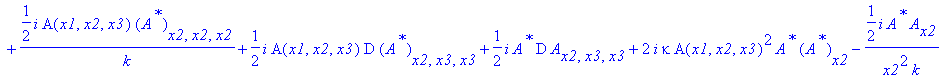 eq31 := -1/2*I*A[x2]*D*(A^`*`)[x3,x3]-1/2*I*(A^`*`)[x2]*D*A[x3,x3]-8*I/wp^2*x2*A(x1,x2,x3)*K*A^`*`+1/2*I/k*A^`*`*A[x2,x2,x2]-1/2*I/x2^2/k*A(x1,x2,x3)*(A^`*`)[x2]+1/2*I/x2/k*A(x1,x2,x3)*(A^`*`)[x2,x2]+1...