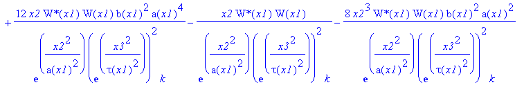 eq34 := -2*x2/exp(x2^2/a(x1)^2)/exp(x3^2/tau(x1)^2)^2*`W*`(x1)*W[x1]*b(x1)*a(x1)^4-4*x2^3/exp(x2^2/a(x1)^2)/exp(x3^2/tau(x1)^2)^2*`W*`(x1)*W(x1)*b(x1)*a[x1]*a(x1)-8*x2/exp(x2^2/a(x1)^2)/exp(x3^2/tau(x1...