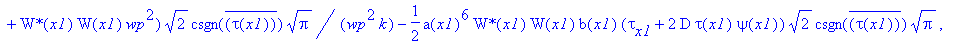 PIECEWISE([1/4*`W*`(x1)^2*W(x1)^2*kappa*a(x1)^4*csgn(conjugate(tau(x1)))*tau(x1)*Pi^(1/2), csgn(conjugate(tau(x1))^2) = 1],[infinity, otherwise])+PIECEWISE([-1/4*a(x1)^2*tau(x1)*(2*`W*`(x1)*W[x1]*b(x1)...