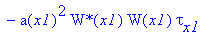 eq35 := 1/4*2^(1/2)/b(x1)*W(x1)^2*`W*`(x1)^2*kappa*tau(x1)-a(x1)^2*tau(x1)*`W*`(x1)*W[x1]-2*a(x1)*tau(x1)*W(x1)*`W*`(x1)*a[x1]-a(x1)^2*tau(x1)*W(x1)*`W*`[x1]-a(x1)^2/b(x1)*tau(x1)*W(x1)*`W*`(x1)*b[x1]+...