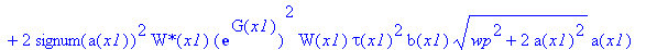 PIECEWISE([-1/4*a(x1)^3*Pi*tau(x1)^3*(2*`W*`(x1)*exp(G(x1))^2*g*W(x1)*tau(x1)^2*k*wp*a(x1)+2*signum(a(x1))^2*`W*`(x1)*exp(G(x1))^2*W(x1)*tau(x1)^2*b(x1)*(wp^2+2*a(x1)^2)^(1/2)*a(x1)-4*`W*`(x1)*exp(G(x1...