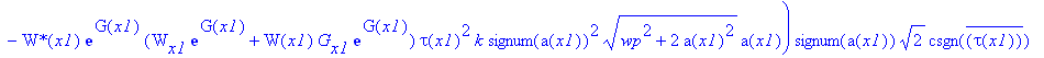 PIECEWISE([-1/4*a(x1)^3*Pi*tau(x1)^3*(2*`W*`(x1)*exp(G(x1))^2*g*W(x1)*tau(x1)^2*k*wp*a(x1)+2*signum(a(x1))^2*`W*`(x1)*exp(G(x1))^2*W(x1)*tau(x1)^2*b(x1)*(wp^2+2*a(x1)^2)^(1/2)*a(x1)-4*`W*`(x1)*exp(G(x1...