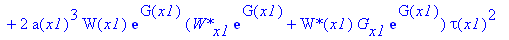 PIECEWISE([1/4*a(x1)^4*k*tau(x1)^3*(2*a(x1)^3*`W*`(x1)*exp(G(x1))*(W[x1]*exp(G(x1))+W(x1)*G[x1]*exp(G(x1)))*tau(x1)^2+4*a(x1)^2*`W*`(x1)*exp(G(x1))^2*W(x1)*tau(x1)^2*a[x1]+8*a(x1)^3*`W*`(x1)*exp(G(x1))...