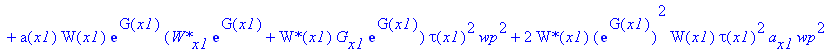 PIECEWISE([1/4*a(x1)^4*k*tau(x1)^3*(2*a(x1)^3*`W*`(x1)*exp(G(x1))*(W[x1]*exp(G(x1))+W(x1)*G[x1]*exp(G(x1)))*tau(x1)^2+4*a(x1)^2*`W*`(x1)*exp(G(x1))^2*W(x1)*tau(x1)^2*a[x1]+8*a(x1)^3*`W*`(x1)*exp(G(x1))...