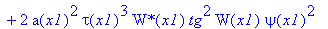 eq42 := a(x1)^2*tau(x1)*`W*`(x1)*W[x1]+2*a(x1)^2*tau(x1)*`W*`(x1)*W(x1)*G[x1]+2*a(x1)*tau(x1)*W(x1)*`W*`(x1)*a[x1]-2*a(x1)^2*tau(x1)*`W*`(x1)*g*W(x1)+4*a(x1)^3*tau(x1)/wp^2*`W*`(x1)*W(x1)*a[x1]+2*a(x1)...