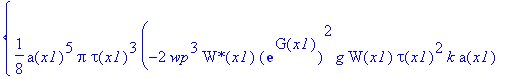 PIECEWISE([1/8*a(x1)^5*Pi*tau(x1)^3*(-2*wp^3*`W*`(x1)*exp(G(x1))^2*g*W(x1)*tau(x1)^2*k*a(x1)+6*signum(a(x1))^2*`W*`(x1)*exp(G(x1))^2*W(x1)*tau(x1)^2*k*a[x1]*a(x1)^2*(wp^2+2*a(x1)^2)^(1/2)+signum(a(x1))...