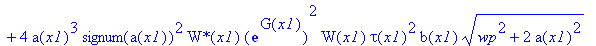 PIECEWISE([1/8*a(x1)^5*Pi*tau(x1)^3*(-2*wp^3*`W*`(x1)*exp(G(x1))^2*g*W(x1)*tau(x1)^2*k*a(x1)+6*signum(a(x1))^2*`W*`(x1)*exp(G(x1))^2*W(x1)*tau(x1)^2*k*a[x1]*a(x1)^2*(wp^2+2*a(x1)^2)^(1/2)+signum(a(x1))...