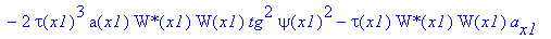 eq46 := tau(x1)*W(x1)*`W*`[x1]*a(x1)+tau(x1)*`W*`(x1)*W[x1]*a(x1)+W(x1)*`W*`(x1)*a(x1)*tau[x1] = -2*tau(x1)*a(x1)*W(x1)*`W*`(x1)*G[x1]-2/tau(x1)*a(x1)*`W*`(x1)*tg^2*W(x1)+2/k*tau(x1)*`W*`(x1)*W(x1)*b(x...