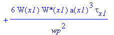 eq49 := tau(x1)*W(x1)*`W*`[x1]*a(x1)+2*tau(x1)/wp^2*a(x1)^3*W(x1)*`W*`[x1]+2*tau(x1)*a(x1)*W(x1)*`W*`(x1)*G[x1]+4*tau(x1)/wp^2*a(x1)^3*W(x1)*`W*`(x1)*G[x1]-2/tau(x1)*a(x1)*`W*`(x1)*tg^2*W(x1)-4/tau(x1)...