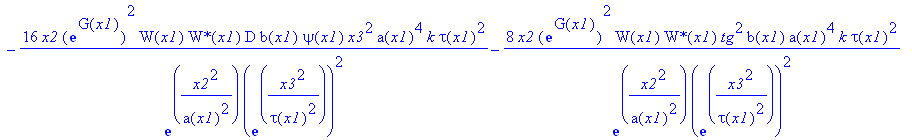 eq57 := 4*x2*exp(G(x1))^2/exp(x2^2/a(x1)^2)/exp(x3^2/tau(x1)^2)^2/wp^2*W(x1)*`W*`(x1)*K*a(x1)^4*k*tau(x1)^4-2*x2*exp(G(x1))^2/exp(x2^2/a(x1)^2)/exp(x3^2/tau(x1)^2)^2*`W*`(x1)*W[x1]*b(x1)*a(x1)^4*k*tau(...