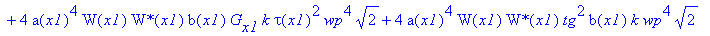 eq58 := -4*tau(x1)*csgn(conjugate(tau(x1)))*Pi^(3/2)*(8*a(x1)^6*W(x1)*`W*`(x1)*b(x1)*G[x1]*k*tau(x1)^2*2^(1/2)*wp^2+2*a(x1)^4*`W*`(x1)*W[x1]*b(x1)*k*tau(x1)^2*wp^4*2^(1/2)+4*a(x1)^4*W(x1)*`W*`(x1)*b(x1...