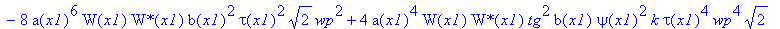 eq58 := -4*tau(x1)*csgn(conjugate(tau(x1)))*Pi^(3/2)*(8*a(x1)^6*W(x1)*`W*`(x1)*b(x1)*G[x1]*k*tau(x1)^2*2^(1/2)*wp^2+2*a(x1)^4*`W*`(x1)*W[x1]*b(x1)*k*tau(x1)^2*wp^4*2^(1/2)+4*a(x1)^4*W(x1)*`W*`(x1)*b(x1...