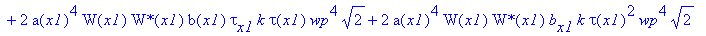 eq58 := -4*tau(x1)*csgn(conjugate(tau(x1)))*Pi^(3/2)*(8*a(x1)^6*W(x1)*`W*`(x1)*b(x1)*G[x1]*k*tau(x1)^2*2^(1/2)*wp^2+2*a(x1)^4*`W*`(x1)*W[x1]*b(x1)*k*tau(x1)^2*wp^4*2^(1/2)+4*a(x1)^4*W(x1)*`W*`(x1)*b(x1...
