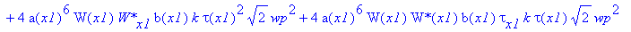 eq58 := -4*tau(x1)*csgn(conjugate(tau(x1)))*Pi^(3/2)*(8*a(x1)^6*W(x1)*`W*`(x1)*b(x1)*G[x1]*k*tau(x1)^2*2^(1/2)*wp^2+2*a(x1)^4*`W*`(x1)*W[x1]*b(x1)*k*tau(x1)^2*wp^4*2^(1/2)+4*a(x1)^4*W(x1)*`W*`(x1)*b(x1...