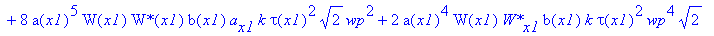 eq58 := -4*tau(x1)*csgn(conjugate(tau(x1)))*Pi^(3/2)*(8*a(x1)^6*W(x1)*`W*`(x1)*b(x1)*G[x1]*k*tau(x1)^2*2^(1/2)*wp^2+2*a(x1)^4*`W*`(x1)*W[x1]*b(x1)*k*tau(x1)^2*wp^4*2^(1/2)+4*a(x1)^4*W(x1)*`W*`(x1)*b(x1...