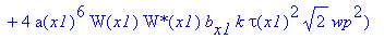 eq58 := -4*tau(x1)*csgn(conjugate(tau(x1)))*Pi^(3/2)*(8*a(x1)^6*W(x1)*`W*`(x1)*b(x1)*G[x1]*k*tau(x1)^2*2^(1/2)*wp^2+2*a(x1)^4*`W*`(x1)*W[x1]*b(x1)*k*tau(x1)^2*wp^4*2^(1/2)+4*a(x1)^4*W(x1)*`W*`(x1)*b(x1...