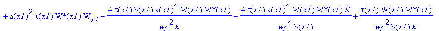 eq59 := 4*a(x1)^4*tau(x1)/wp^2*`W*`(x1)*W(x1)*G[x1]+2*a(x1)^4*tau(x1)/wp^2*`W*`(x1)*W[x1]+4*a(x1)^3*tau(x1)/wp^2*`W*`(x1)*W(x1)*a[x1]+2*a(x1)^2*tau(x1)*`W*`(x1)*W(x1)*G[x1]+2*a(x1)*tau(x1)*W(x1)*`W*`(x...