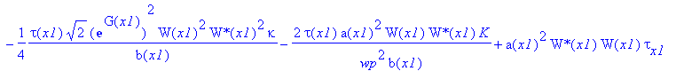 eq59 := 4*a(x1)^4*tau(x1)/wp^2*`W*`(x1)*W(x1)*G[x1]+2*a(x1)^4*tau(x1)/wp^2*`W*`(x1)*W[x1]+4*a(x1)^3*tau(x1)/wp^2*`W*`(x1)*W(x1)*a[x1]+2*a(x1)^2*tau(x1)*`W*`(x1)*W(x1)*G[x1]+2*a(x1)*tau(x1)*W(x1)*`W*`(x...