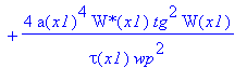 eq59 := 4*a(x1)^4*tau(x1)/wp^2*`W*`(x1)*W(x1)*G[x1]+2*a(x1)^4*tau(x1)/wp^2*`W*`(x1)*W[x1]+4*a(x1)^3*tau(x1)/wp^2*`W*`(x1)*W(x1)*a[x1]+2*a(x1)^2*tau(x1)*`W*`(x1)*W(x1)*G[x1]+2*a(x1)*tau(x1)*W(x1)*`W*`(x...