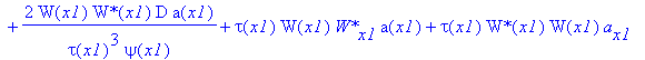 eq68 := -1/2*1/tau(x1)/psi(x1)*W(x1)^2*`W*`(x1)^2*kappa*exp(G(x1))^2*a(x1)+3*W(x1)*`W*`(x1)*a(x1)*tau[x1]+6/tau(x1)*a(x1)*`W*`(x1)*tg^2*W(x1)+2*`W*`(x1)*D*W(x1)*a(x1)*psi(x1)*tau(x1)+6*tau(x1)^3*a(x1)*...