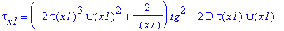 tau[x1] = (-2*tau(x1)^3*psi(x1)^2+2/tau(x1))*tg^2-2*D*tau(x1)*psi(x1)